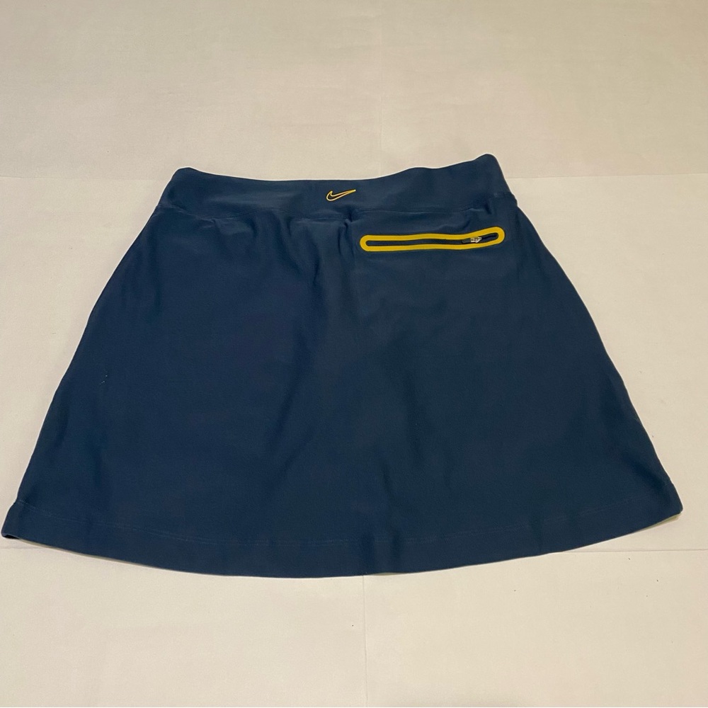 Nike A-Line Skort in Blue with Yellow Zippers - Picture 7 of 9